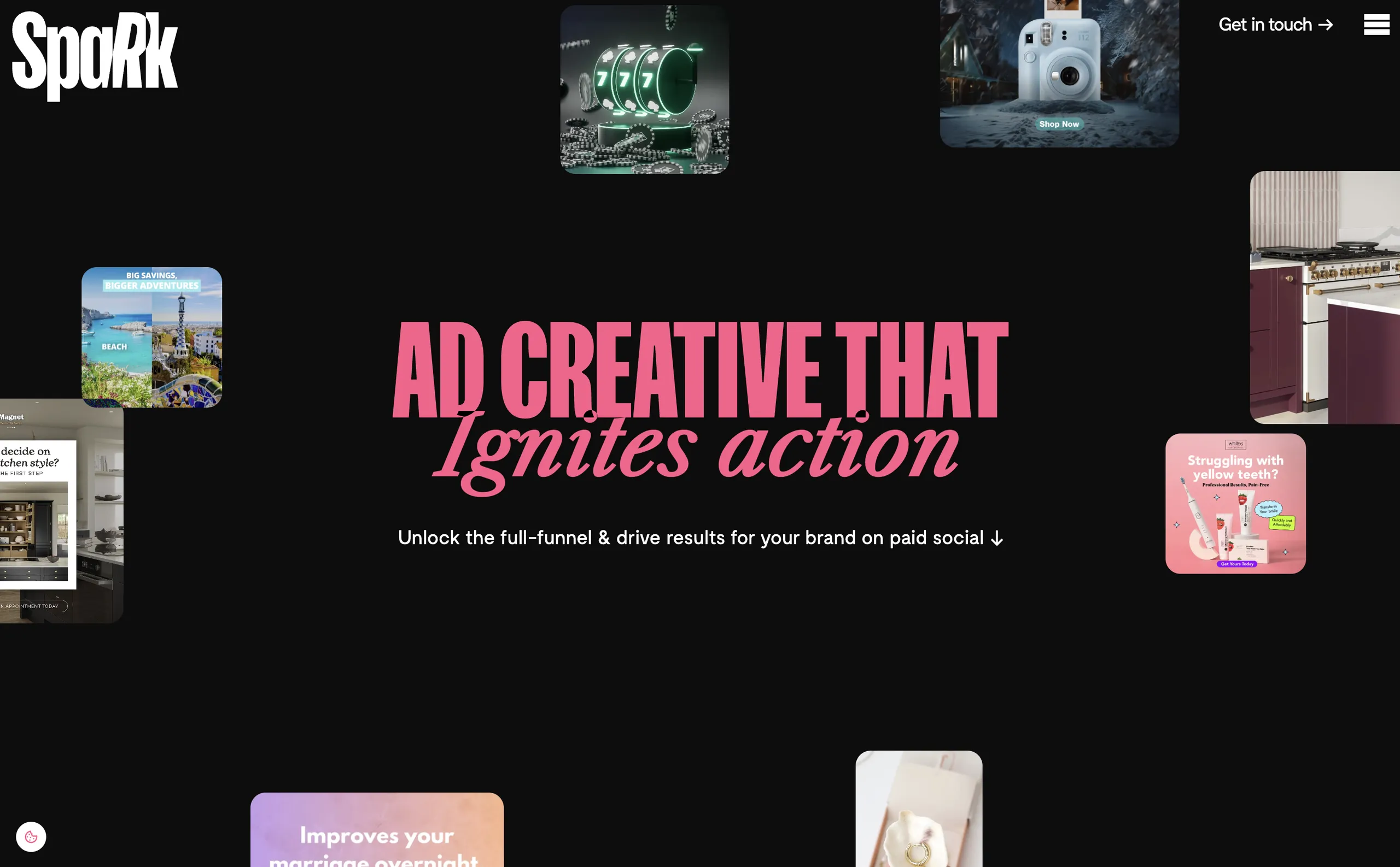 SpArk website by Sam Hills - Custom Webflow Development